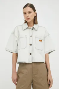 Rifľová košeľa American Vintage dámska, voľný strih, s klasickým golierom #8521777