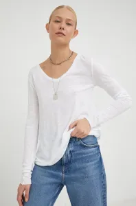 Tričko s dlhým rukávom American Vintage dámsky, biela farba, #5908640