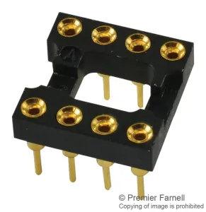 Amp - Te Connectivity 808-Ag10D Dip Socket, Gold, 8Pos, 2.54Mm, Th