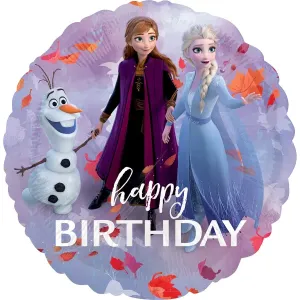 Amscan Fóliový balón - Frozen II Happy Birthday kruh #5338237