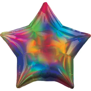 Amscan Fóliový balón - Holografická dúha Hviezda #5715737