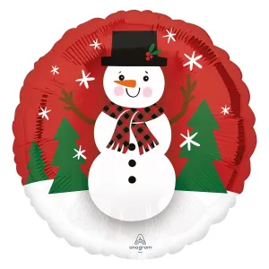 Amscan Fóliový vianočný balón - Snehuliak kruh #5716572