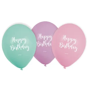 Amscan Latexové balóny Happy Birthday pastelové 6 ks #5935785