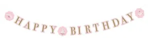 Amscan Banner Happy Birthday - Ružový zámok/Labuť 170 x 15 cm #5716043