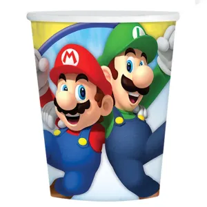 Amscan Papierové poháre - Super Mario 250 ml 8 ks #1571301