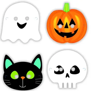 Amscan Papierové masky - Halloween Friends 8 ks #1570628