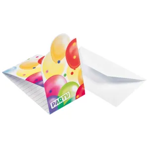 Amscan Pozvánky - Pastelové balóny 8 ks #1568537