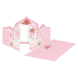 Amscan Pozvánky Ružový zámok/Labuť 8 ks #5716045