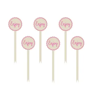 Amscan Ozdoby na cupcake - ružové 12 ks