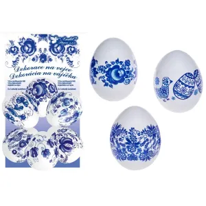 Anděl Zmršťovacia dekorácia na vajcia so stojanmi 10 ks modré