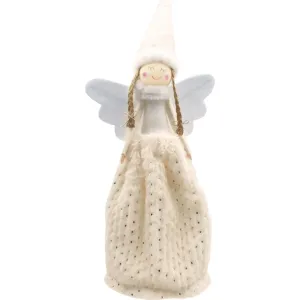 Anděl Anjelik v plyšových šatách na postavenie 34 cm