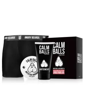 Angry Beards Underwear Antisweat krémový dezodorant na intímne partie 150 ml + Antistick gel na intímne partie pre mužov 100 ml + Trenky Balls Holder