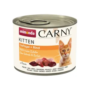 animonda Carny Kitten 12 x 200 g - hydinové a hovädzie