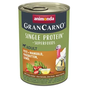 animonda GranCarno Adult Superfoods 6 x 400 g - morčacie + mangold, šípky, ľanový olej