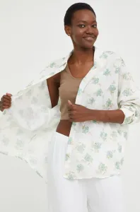 Bavlnená košeľa Answear Lab dámska, biela farba, voľný strih, s klasickým golierom #246019