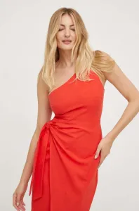 Bavlnené šaty Answear Lab červená farba, midi, priliehavé #8742207