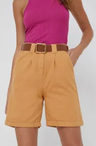 Bavlnené šortky Answear Lab dámske, béžová farba, jednofarebné, vysoký pás #239848