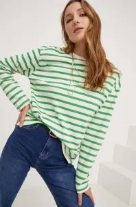 Bavlnené tričko s dlhým rukávom Answear Lab zelená farba