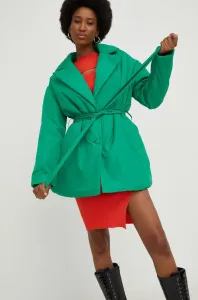 Bunda Answear Lab dámska, zelená farba, prechodná, oversize