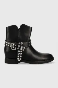 Členkové topánky Answear Lab dámske, čierna farba, na plochom podpätku, #8675526