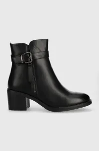 Členkové topánky Answear Lab dámske, čierna farba, na podpätku, jemne zateplené #8767551