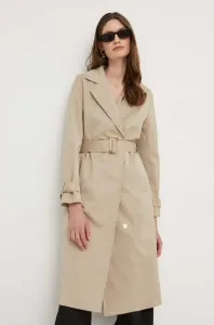 Kabát Answear Lab dámsky, béžová farba, prechodný, dvojradový #8570946