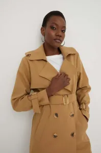 Kabát Answear Lab dámsky, béžová farba, prechodný, dvojradový #8677069