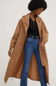 Kabát Answear Lab dámsky, béžová farba, prechodný, oversize #8521921