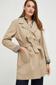 Kabát Answear Lab dámsky, hnedá farba, prechodný, dvojradový #254808