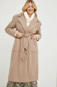 Kabát Answear Lab dámsky, hnedá farba, prechodný, dvojradový #5468376