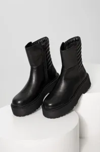 Kožené členkové topánky Answear Lab dámske, čierna farba, na platforme, #9032228