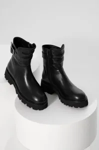 Kožené členkové topánky Answear Lab dámske, čierna farba, na platforme, #5002004