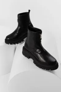 Kožené členkové topánky Answear Lab dámske, čierna farba, na platforme, #4419604