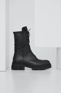 Kožené členkové topánky Answear Lab dámske, čierna farba, na platforme #8764314