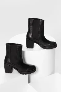 Kožené členkové topánky Answear Lab dámske, čierna farba, na podpätku, #4222944