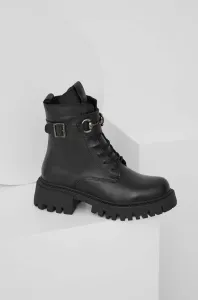 Kožené členkové topánky Answear Lab X limitovaná kolekcia NO SHAME dámske, čierna farba, na platforme #8764311