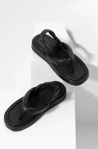 Kožené sandále Answear Lab dámske, čierna farba, #211001