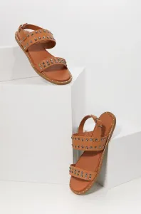 Kožené sandále Answear Lab dámske, hnedá farba, #210596