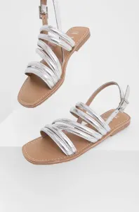 Kožené sandále Answear Lab dámske, strieborná farba #7525649