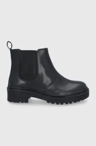 Kožené topánky Chelsea Answear Lab dámske, čierna farba, na platforme