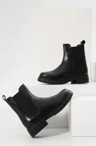 Kožené topánky chelsea Answear Lab dámske, čierna farba, na platforme, #5371543