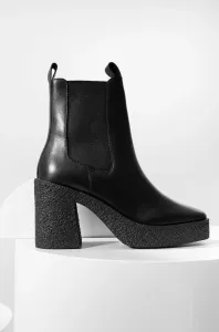 Kožené topánky chelsea Answear Lab dámske, čierna farba, na podpätku, #5886464