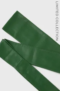 Kožený opasok Answear Lab x limitovaná festivalová kolekcia BE BRAVE dámsky, zelená farba