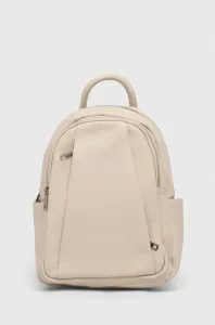 Kožený ruksak Answear Lab dámsky, béžová farba, malý, jednofarebný #8948938
