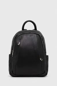 Kožený ruksak Answear Lab dámsky, čierna farba, malý, jednofarebný #8948937