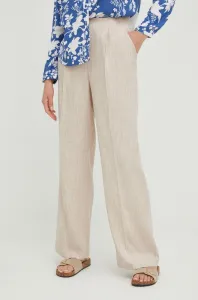 Nohavice Answear Lab dámske, béžová farba, rovné, vysoký pás #242748
