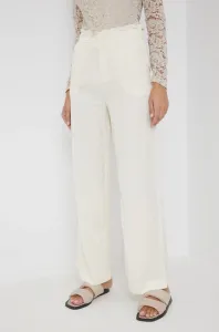 Nohavice Answear Lab dámske, béžová farba, široké, vysoký pás #240981