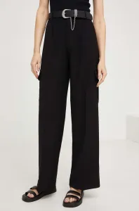 Nohavice Answear Lab dámske, čierna farba, rovné, vysoký pás #4235879