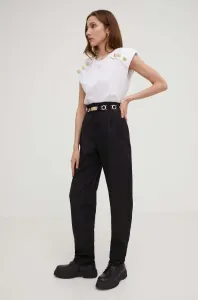 Nohavice Answear Lab dámske, čierna farba, rovné, vysoký pás #8733359