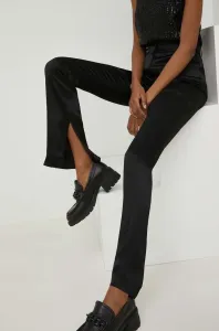 Nohavice Answear Lab dámske, čierna farba, zvony, vysoký pás #8040436